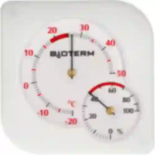 Bimetall-Thermometer mit Hygrometer (-20°C bis +50°C), weiß