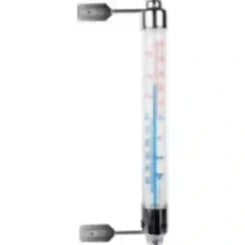 Fensterthermometer ohne Quecksilber, mit Metalleinfassung  (-50°C bis +50°C) 20cm
