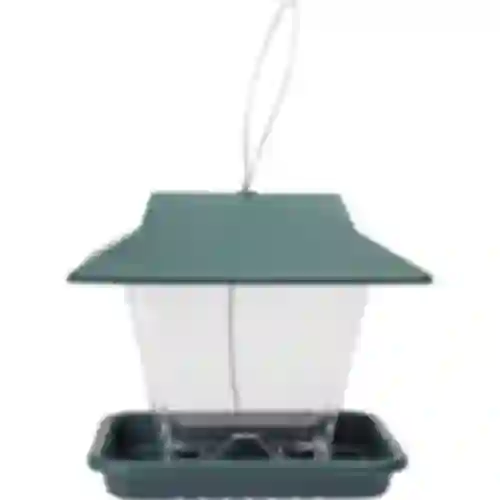 Futterbehälter für Vögel aus Plastik - 19,5x14,5x18 cm, grün