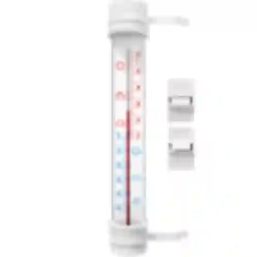Großes Fensterthermometer zum Aufkleben, weiß (-50°C bis +50°C) 27cm