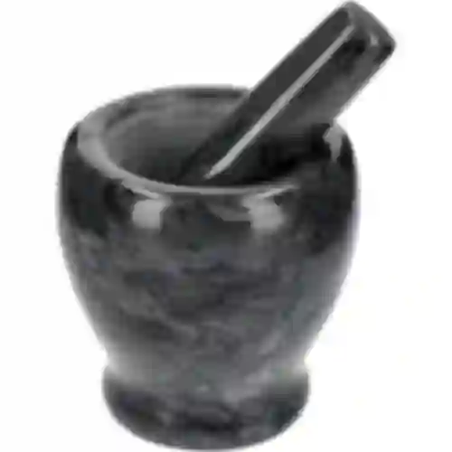 Küchenmörser aus Marmor, schwarz, 10,5 cm Durchmesser