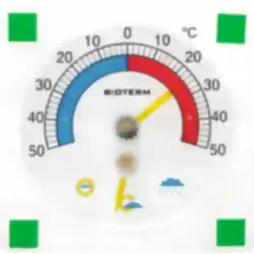 Universalthermometer mit Hygrometer, transparente, selbstklebend (-50°C bis +50°C)