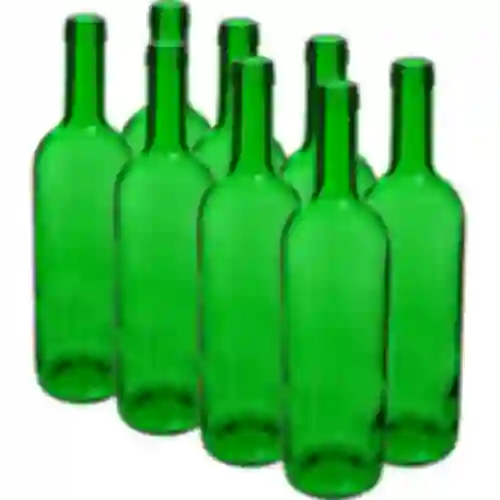 Weinflasche 0,75 L Grün – Achterpack