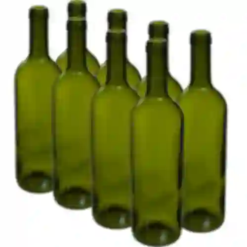 Weinflasche 0,75 l Olivgrün - Multipack mit je 8 St