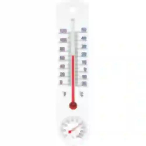 Weißes Universalthermometer mit Hygrometer (-20°C bis +50°C) 25cm