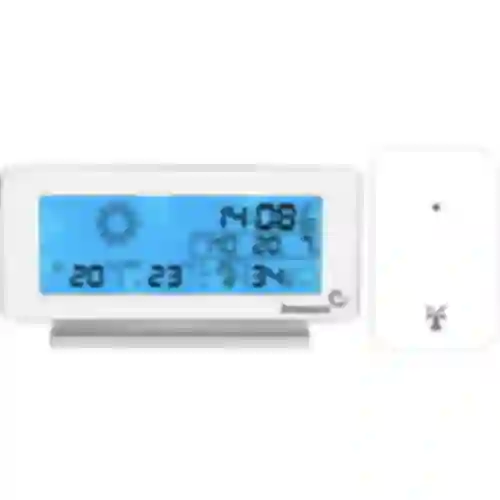 Wetterstation RCC, DCF – Elektronisches, Kabellose, Beleuchtet, Sensor, weiß