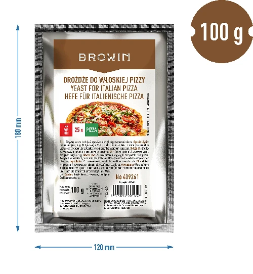 Trockenhefe für italienische Pizza - 100 g - 3 ['Trockenhefe', ' Backhefe', ' italienische Pizza', ' Zutat für Pizza', ' Hefe Browin', ' für Foccacia', ' zum Backen']