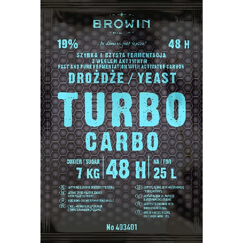 Turbo-Hefe Carbo 48h 160g - 2 ['reine Gärung', ' Hefe mit Aktivkohle', ' Turbohefe mit Aktivkohle', ' schönes Aroma der Destillation']