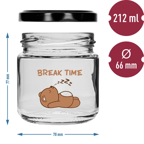 Twist-Off 212 ml mit Aufdruck und Schraubverschluss, 6. St. - 7 ['Gläser mit Aufdruck', ' dekorative Gläser', ' Gläser mit Schraubverschlüssen', ' Gläser für Einmachprodukte', ' elegante Gläser', ' Gläser für Marmeladen', ' Glas mit Aufdruck', ' Glas mit Grafik', ' Gläser für Einmachprodukte', ' Gläser für die Speisekammer', ' Glas 212 ml', ' Gläser zur Aufbewahrung', ' Joghurtgläser', ' Gläser für Joghurt', ' Gläser für Kinder', ' Glas für Kinder', ' Glas für Kind']