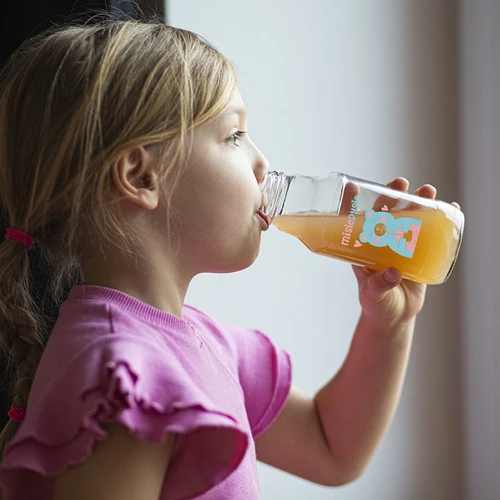 Twist off-Flasche 330 ml mit Schraubverschluss fi 43 und buntem Aufdruck - 6 St. - 7 ['Flasche für Kinder', ' Flasche mit Aufdruck', ' Saftflasche', ' Flasche für Tomatenpüree', ' Flasche für Sirup', ' Flasche 330 ml', ' Flasche mit Schraubverschluss', ' Flasche mit Klick', ' Flasche für Smoothies']