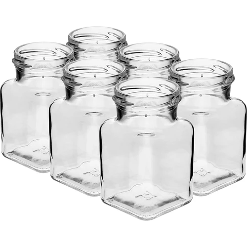 Twist-Off Glas 150 ml viereckig Ø 53 mit schwarzem Schraubverschluss, 6 St. - 3 ['Einmachgläser', ' Gläser 150 ml', ' Gläser mit Twist-Off-Schraubverschlüssen', ' Gläser mit Click-Schraubverschlüssen', ' Gläserset', ' Gläser für Einmachprodukte', ' Gläser mit bunten Schraubverschlüssen', ' bunte Schraubverschlüsse', ' Marmeladegläser', ' Gewürzgläser', ' Glas', ' Glas mit Schraubverschluss']