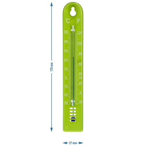 Universal-Thermometer, grün (-30°C bis +50°C) 17cm - 4 ['Thermometer', ' Universalthermometer', ' Kunststoffthermometer', ' Thermometer mit lesbarer Skala', ' Thermometer mit doppelter Skala', ' Thermometer für Räume mit hoher Luftfeuchtigkeit']