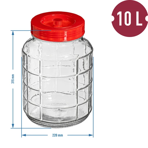 Universelles Glas 10 L - 7 ['Glas für Wein', ' Glas für Einmachprodukte', ' großes Glas', ' für Liköre']