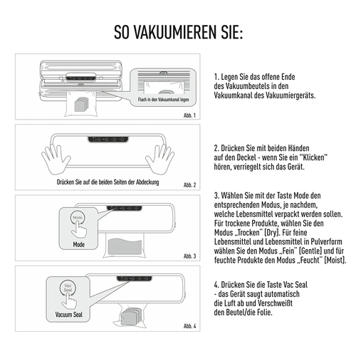 Vakuumierer - multifunktional, schwarz - 9 ['Vakuumverpackung', ' Vakuumierer', ' Lebensmittelaufbewahrung', ' geriffelte Beutel', ' Beutelverschweißung', ' Vakuumverpackungsmaschine', ' Vakuumiergerät', ' zur Lebensmittelverpackung', ' Vakuumverpackungsset', ' Vakuumierfolie', ' für Fleisch', ' für Fisch', ' für Käse', ' wie man die Haltbarkeit von Lebensmitteln verlängert', ' Lebensmittelaufbewahrung zu Hause', ' als Geschenk', ' Küchengeräte', ' praktische Küchenaccessoires', ' effizienter Vakuumierer']