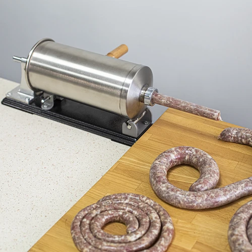 Waagerechter Wurstfüller 3 kg - 15 ['zum Füllen von Würsten', ' für Hausmacherwurst', ' Schorle', ' gastronomische Füllmaschine', ' Metzgereiausrüstung', ' große Füllmaschine']