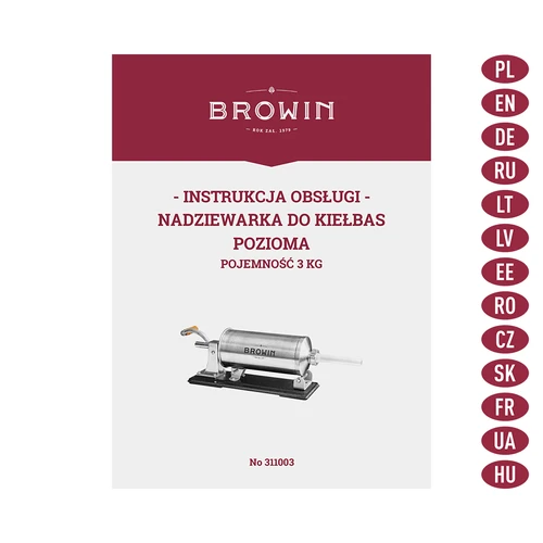 Waagerechter Wurstfüller 3 kg - 10 ['zum Füllen von Würsten', ' für Hausmacherwurst', ' Schorle', ' gastronomische Füllmaschine', ' Metzgereiausrüstung', ' große Füllmaschine']