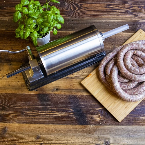 Waagerechter Wurstfüller 5 kg - 12 ['zum Füllen von Würsten', ' für Hausmacherwurst', ' Schorle', ' gastronomische Füllmaschine', ' Metzgereiausrüstung', ' große Füllmaschine']