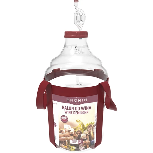 Weinballon, unzerbrechlicher Ballon mit Tragegurten - 25 L - 2 ['Weinballon', ' Bruchsicherer Ballon', ' 25 l Ballon', ' Bierbehälter', ' Bierballon', ' Fermenter', ' Gärfähig', ' Weithalsballon', ' Ballonhalter']