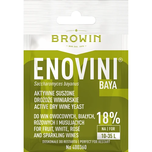 Weinhefe Enovini BAYA, 7 g  - 1 ['Edelhefe', ' Weinhefe', ' getrocknete Weinhefe', ' Enovini Baya', ' Hefe für Weißweine', ' für Roseweine', ' Bayanus-Hefe', ' Hefe für den Neustart der Gärung', ' Hefe für die Gärung']