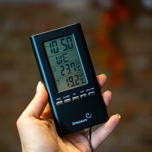 Wetterstation – Elektronisches, Sonde, schwarz - 8 ['Uhrenthermometer', ' Innenthermometer', ' Raumthermometer', ' Außenthermometer', ' Hängethermometer', ' Standthermometer']