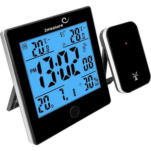 Wetterstation RCC, DCF – Elektronisches, Kabellose, Beleuchtet, Sensor, schwarz - 2 ['Wetterstation', ' Haus-Wetterstation', ' Temperatur', ' Umgebungstemperatur', ' Temperaturüberwachung', ' Elektrothermometer', ' Thermometer mit Sensor', ' Innenthermometer', ' Außenthermometer', ' Thermometer für Außen', ' Feuchtigkeitsmesser']