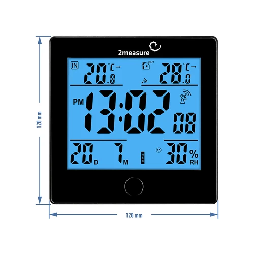 Wetterstation RCC, DCF – Elektronisches, Kabellose, Beleuchtet, Sensor, schwarz - 8 ['Wetterstation', ' Haus-Wetterstation', ' Temperatur', ' Umgebungstemperatur', ' Temperaturüberwachung', ' Elektrothermometer', ' Thermometer mit Sensor', ' Innenthermometer', ' Außenthermometer', ' Thermometer für Außen', ' Feuchtigkeitsmesser']