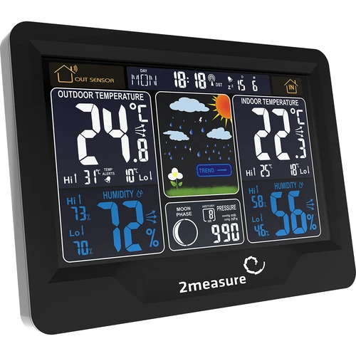 Wetterstation RCC, DCF – Elektronisches, Kabellose, Beleuchtet, Sensor, schwarz - 4 ['kabellose Wetterstation', ' Wetterstation', ' kabelloser Sensor', ' Luftdruckmessung', ' Feuchtigkeitsmessung', ' Wetterstation']