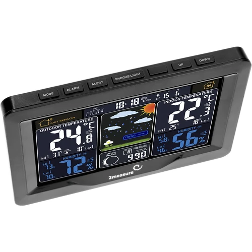 Wetterstation RCC, DCF – Elektronisches, Kabellose, Beleuchtet, Sensor, schwarz - 5 ['kabellose Wetterstation', ' Wetterstation', ' kabelloser Sensor', ' Luftdruckmessung', ' Feuchtigkeitsmessung', ' Wetterstation']