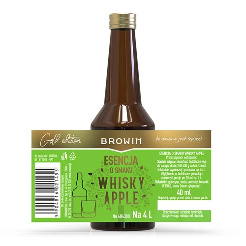 Whisky Apple Alkoholzusatz für 4 L - 4 ['Alkoholzusatz', ' Alkoholaroma', ' Wodkaaroma', ' Geschmacksessenz', ' Whiskyaroma', ' Whisky', ' Essenz mit natürlichem Aroma', ' Whiskeyaroma', ' Whisky mit Apfelsaft', ' Essenzen', ' Essenzen für hausgemachten Schnaps', ' Goldessenz']