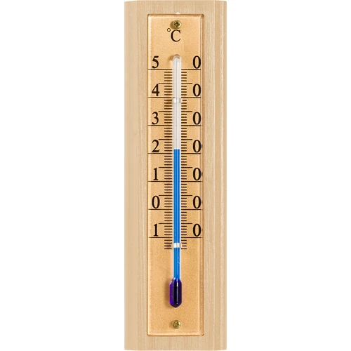 Zimmerthermometer mit goldfarbener Skala (-10°C bis +50°C) 12cm, mix - 2 ['Innenthermometer', ' Raumthermometer', ' Heimthermometer', ' Thermometer', ' Raumthermometer aus Holz', ' Thermometer mit lesbarer Skala', ' Thermometer zum Aufhängen', ' traditionelles Thermometer']